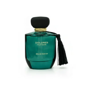 Flacon de parfum Dolores Fragrance World vert émeraude élégant 100ml au Maroc